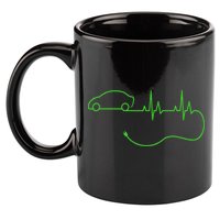Electric Car Heartbeat Electric Vehicle Ev 11oz C Handle Ceramic Mug