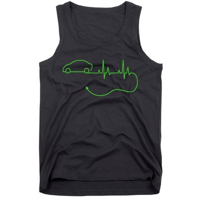Electric Car Heartbeat Electric Vehicle Ev Tank Top