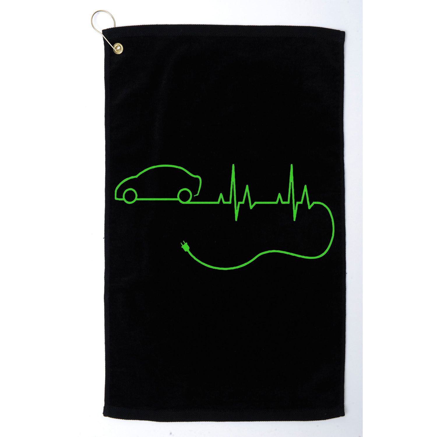Electric Car Heartbeat Electric Vehicle Ev Golf Towel