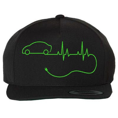 Electric Car Heartbeat Electric Vehicle Ev Wool Snapback Cap