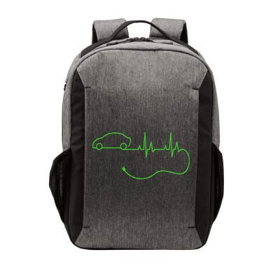 Electric Car Heartbeat Electric Vehicle Ev Vector Backpack