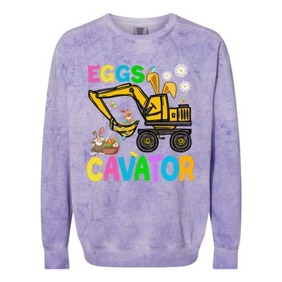 Eggs Cavator Happy Easter Excavator Hunting Egg Funny Colorblast Crewneck Sweatshirt