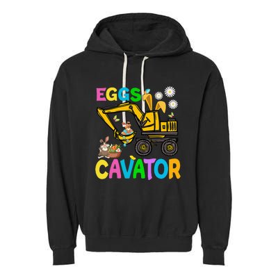 Eggs Cavator Happy Easter Excavator Hunting Egg Funny Garment-Dyed Fleece Hoodie