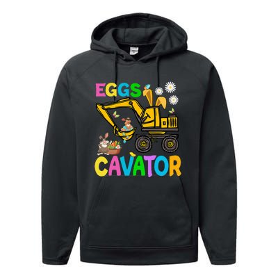 Eggs Cavator Happy Easter Excavator Hunting Egg Funny Performance Fleece Hoodie