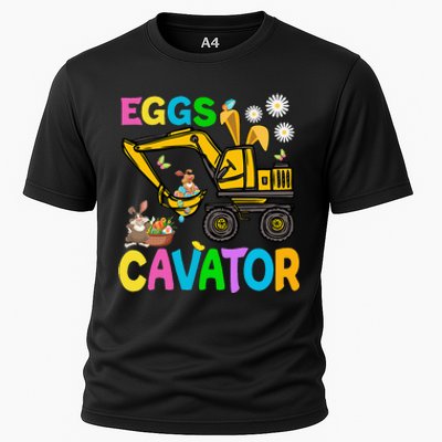 Eggs Cavator Happy Easter Excavator Hunting Egg Funny Cooling Performance Crew T-Shirt