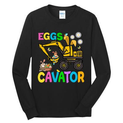 Eggs Cavator Happy Easter Excavator Hunting Egg Funny Tall Long Sleeve T-Shirt