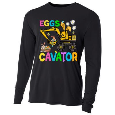 Eggs Cavator Happy Easter Excavator Hunting Egg Funny Cooling Performance Long Sleeve Crew