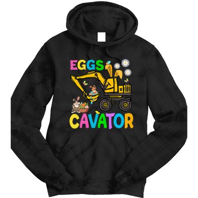 Eggs Cavator Happy Easter Excavator Hunting Egg Funny Tie Dye Hoodie