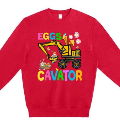 Eggs Cavator Happy Easter Excavator Hunting Egg Funny Premium Crewneck Sweatshirt