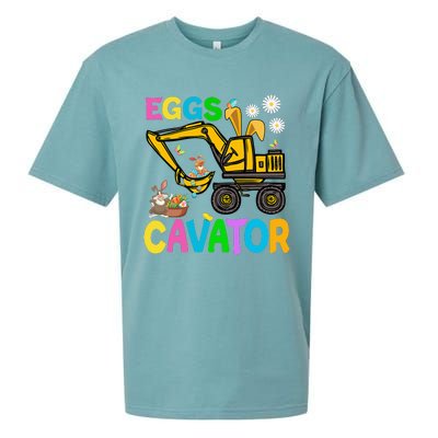 Eggs Cavator Happy Easter Excavator Hunting Egg Funny Sueded Cloud Jersey T-Shirt