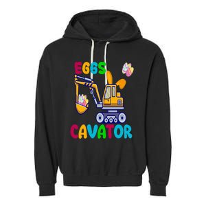 Eggs Cavator Happy Easter Funny Excavator Hunting Egg Garment-Dyed Fleece Hoodie