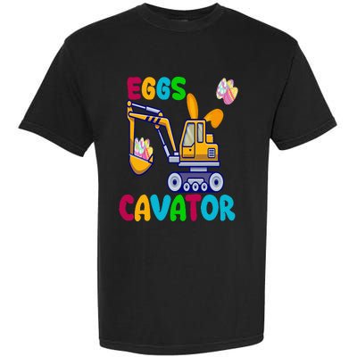 Eggs Cavator Happy Easter Funny Excavator Hunting Egg Garment-Dyed Heavyweight T-Shirt