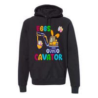 Eggs Cavator Happy Easter Funny Excavator Hunting Egg Premium Hoodie