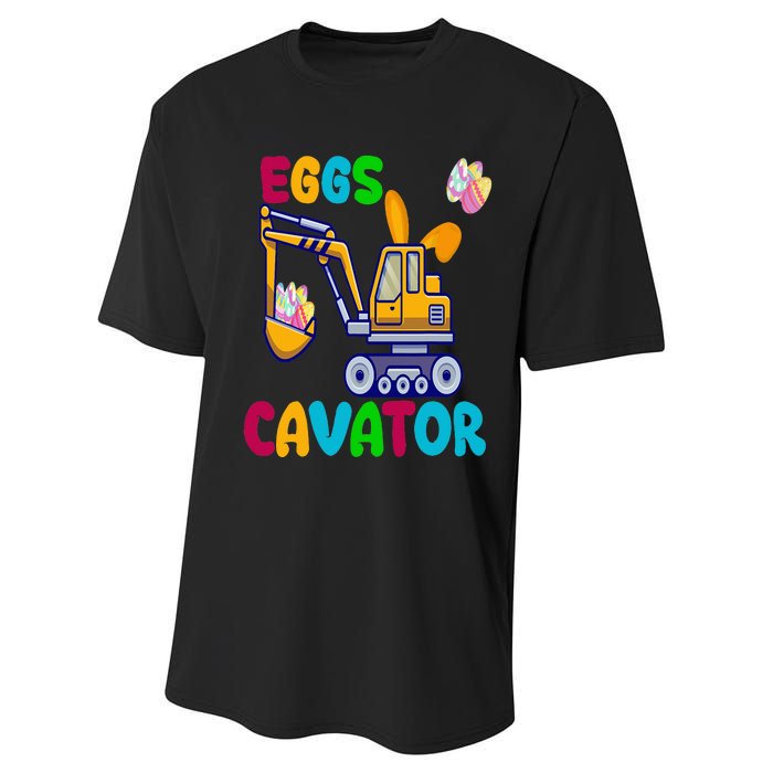 Eggs Cavator Happy Easter Funny Excavator Hunting Egg Performance Sprint T-Shirt