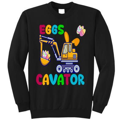 Eggs Cavator Happy Easter Funny Excavator Hunting Egg Tall Sweatshirt