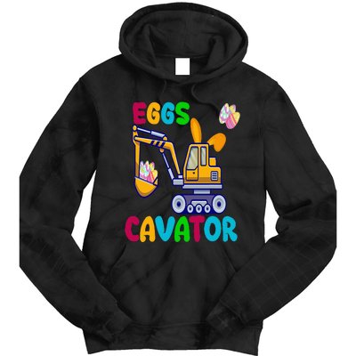 Eggs Cavator Happy Easter Funny Excavator Hunting Egg Tie Dye Hoodie