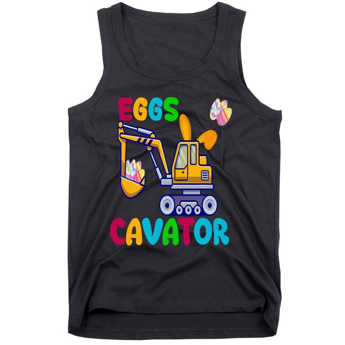 Eggs Cavator Happy Easter Funny Excavator Hunting Egg Tank Top