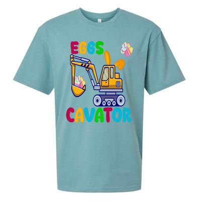 Eggs Cavator Happy Easter Funny Excavator Hunting Egg Sueded Cloud Jersey T-Shirt