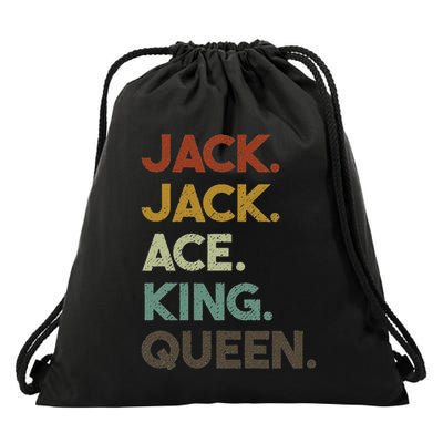 Euchre Card Hand Game Night Retro Drawstring Bag