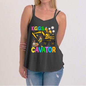 Eggs Cavator Happy Easter Excavator Hunting Egg Women's Strappy Tank