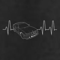 E36 Car Heartbeat Line For Auto Enthusiasts Garment-Dyed Fleece Hoodie
