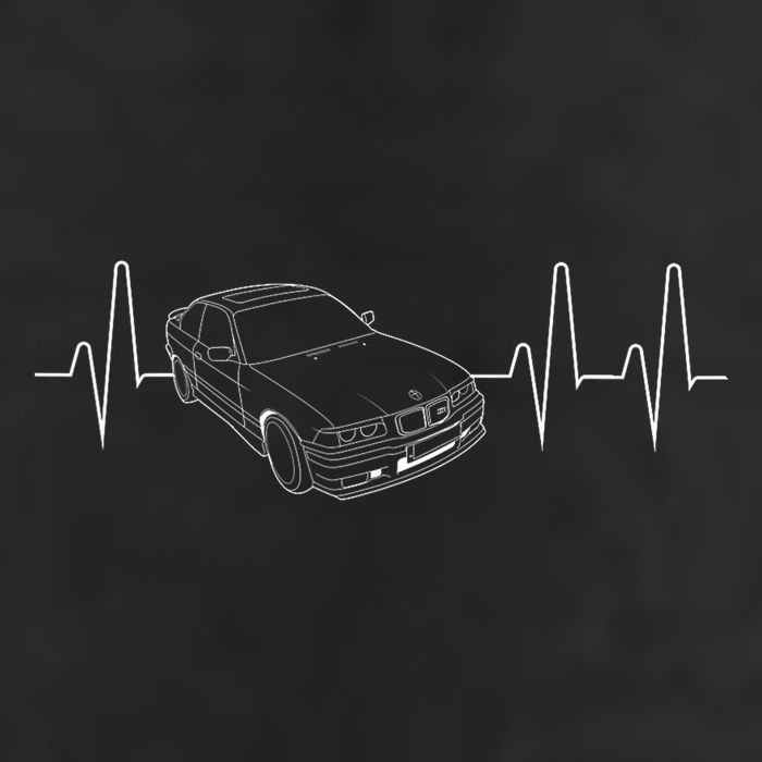 E36 Car Heartbeat Line For Auto Enthusiasts Garment-Dyed Fleece Hoodie