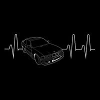 E36 Car Heartbeat Line For Auto Enthusiasts Drawstring Bag