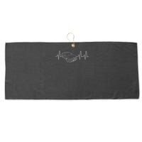 E36 Car Heartbeat Line For Auto Enthusiasts Large Microfiber Waffle Golf Towel