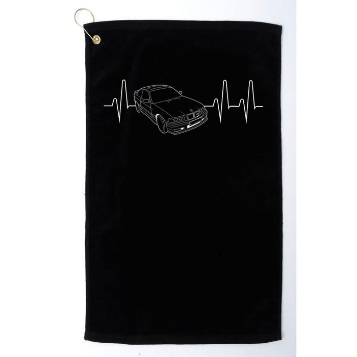 E36 Car Heartbeat Line For Auto Enthusiasts Golf Towel
