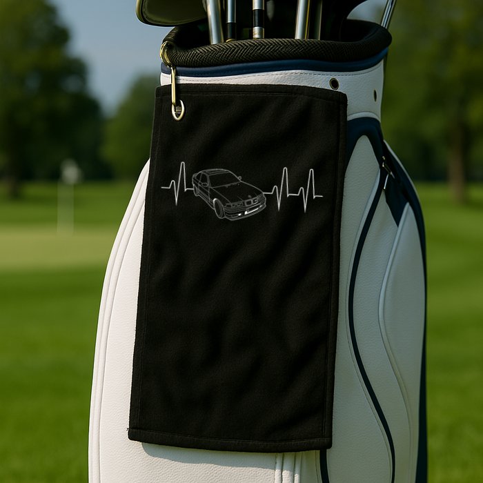 E36 Car Heartbeat Line For Auto Enthusiasts Golf Towel