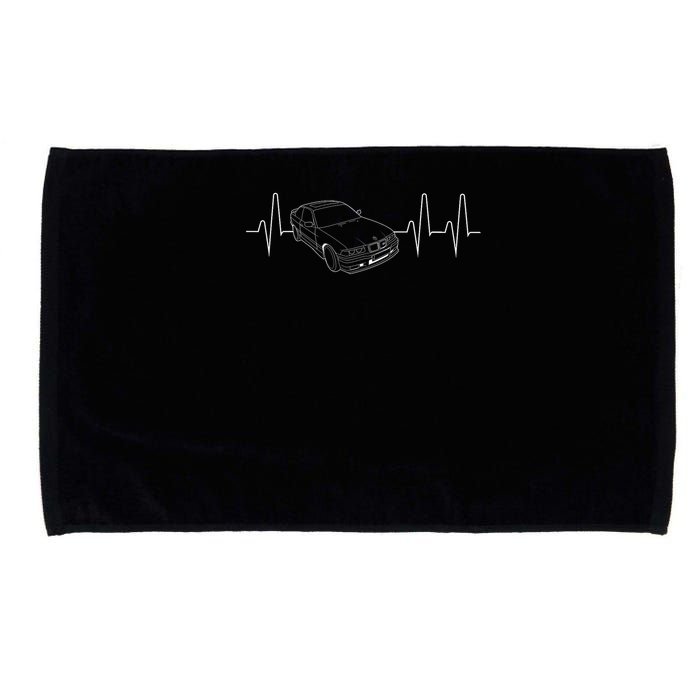 E36 Car Heartbeat Line For Auto Enthusiasts Microfiber Hand Towel