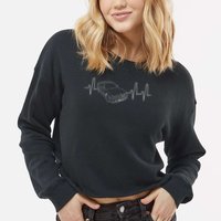 E36 Car Heartbeat Line For Auto Enthusiasts Cropped Pullover Crew