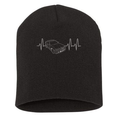 E36 Car Heartbeat Line For Auto Enthusiasts Short Acrylic Beanie