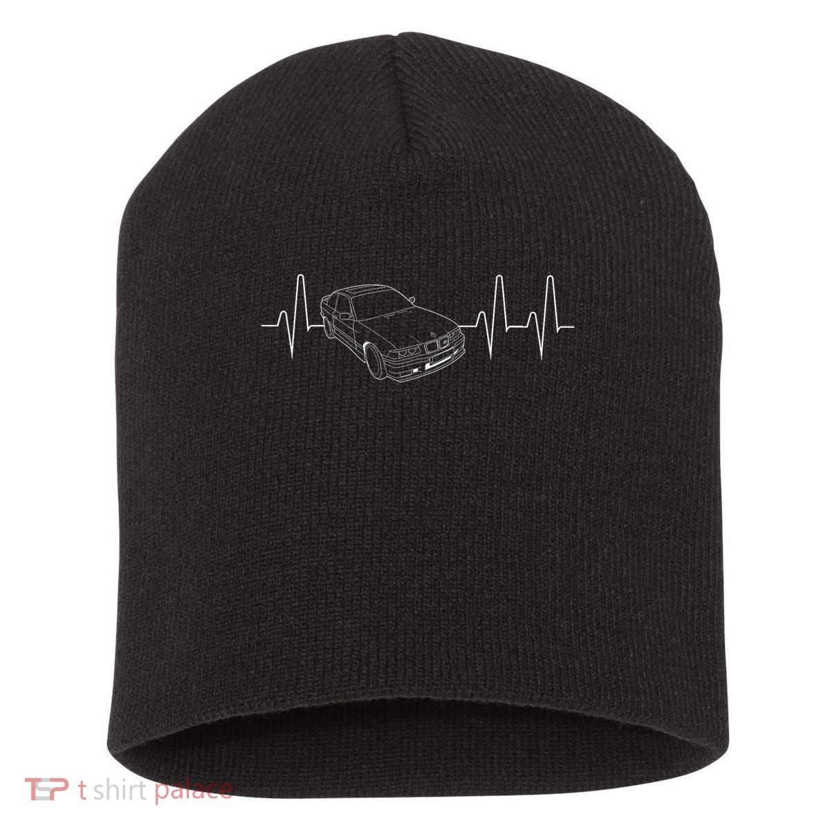 E36 Car Heartbeat Line For Auto Enthusiasts Short Acrylic Beanie