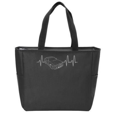 E36 Car Heartbeat Line For Auto Enthusiasts Zip Tote Bag