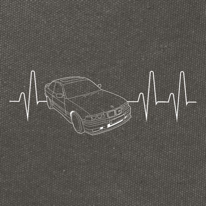 E36 Car Heartbeat Line For Auto Enthusiasts Cotton Canvas Backpack