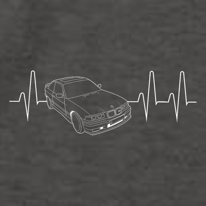 E36 Car Heartbeat Line For Auto Enthusiasts Vector Backpack