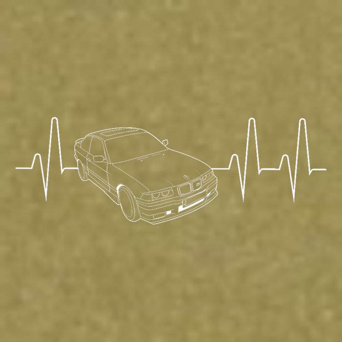 E36 Car Heartbeat Line For Auto Enthusiasts Garment-Dyed Women's Muscle Tee