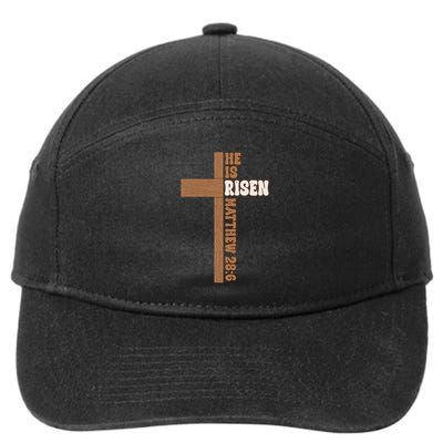 Easter Cross He Is Risen Jesus Christian 7-Panel Snapback Hat