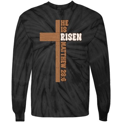 Easter Cross He Is Risen Jesus Christian Tie-Dye Long Sleeve Shirt