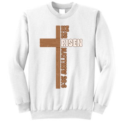 Easter Cross He Is Risen Jesus Christian Sweatshirt