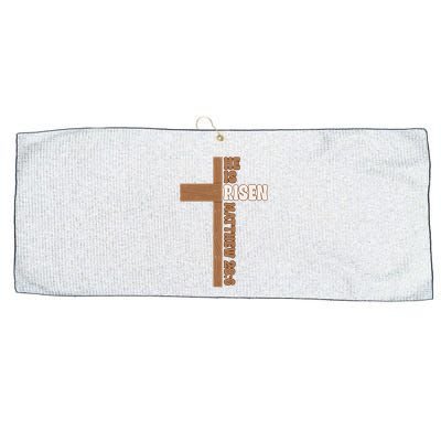 Easter Cross He Is Risen Jesus Christian Large Microfiber Waffle Golf Towel
