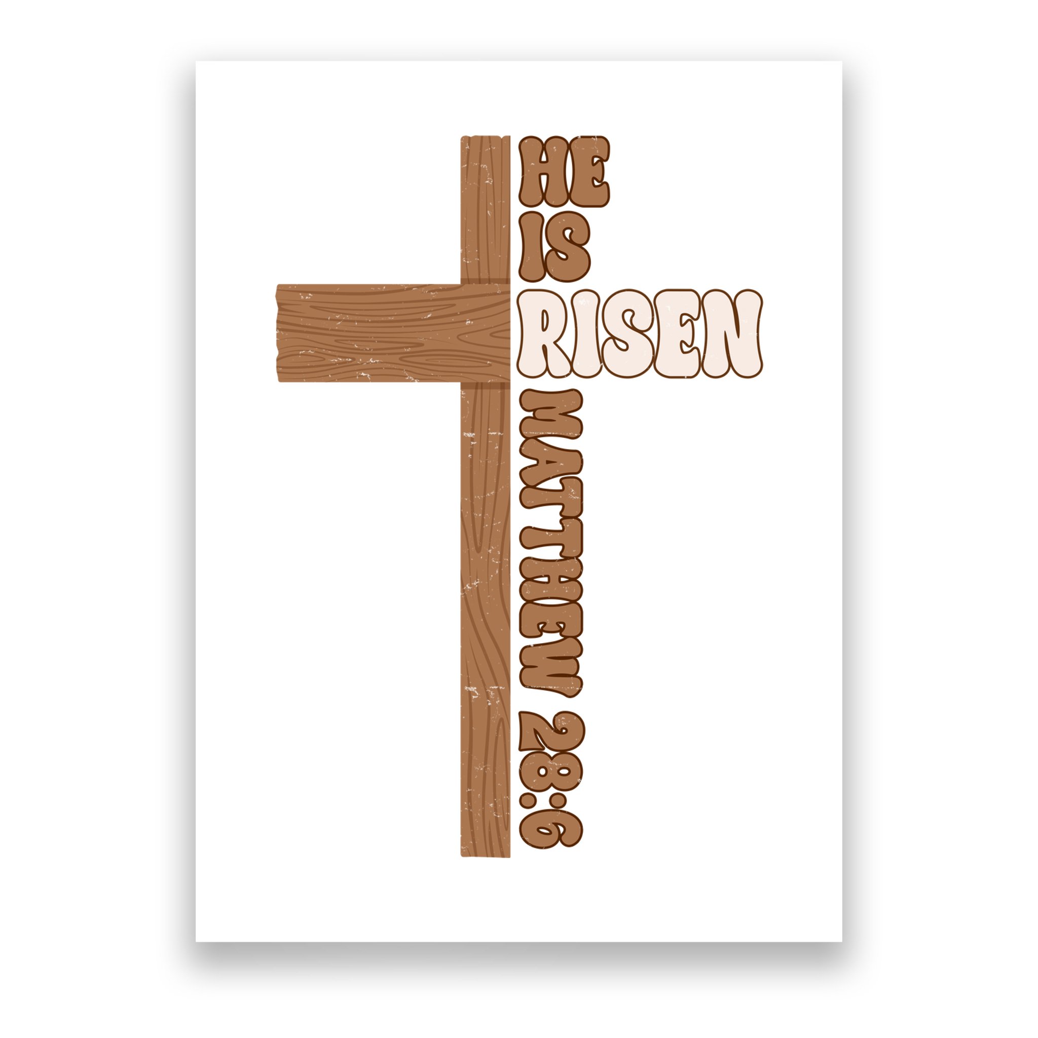 Easter Cross He Is Risen Jesus Christian Poster