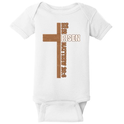Easter Cross He Is Risen Jesus Christian Baby Bodysuit