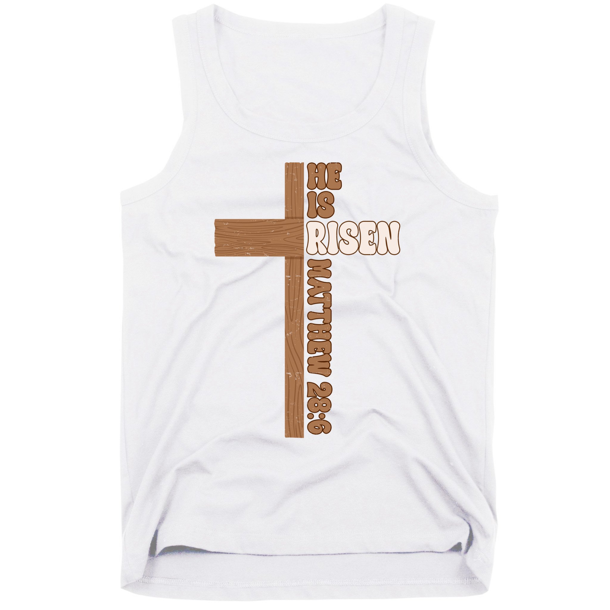 Easter Cross He Is Risen Jesus Christian Tank Top