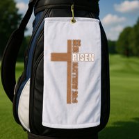 Easter Cross He Is Risen Jesus Christian Golf Towel