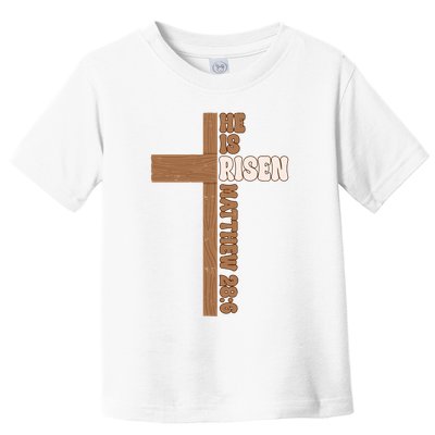 Easter Cross He Is Risen Jesus Christian Toddler T-Shirt
