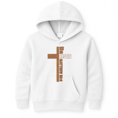 Easter Cross He Is Risen Jesus Christian Kids Hoodie