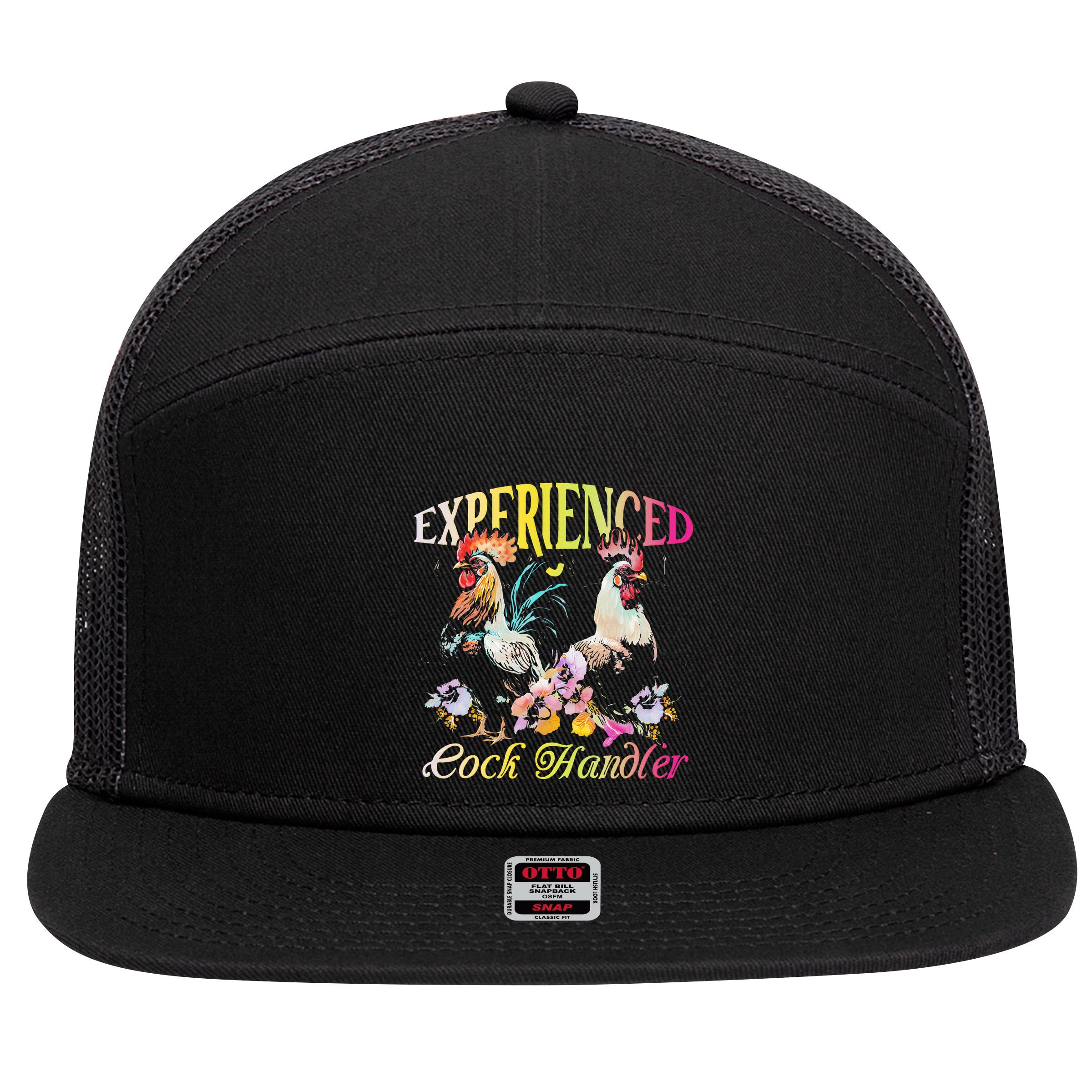 Experienced Cock Handler Rooster Farmer Poultry Farming 7 Panel Mesh Trucker Snapback Hat