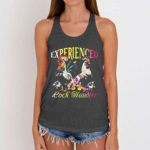 Experienced Cock Handler Rooster Farmer Poultry Farming Women's Knotted Racerback Tank